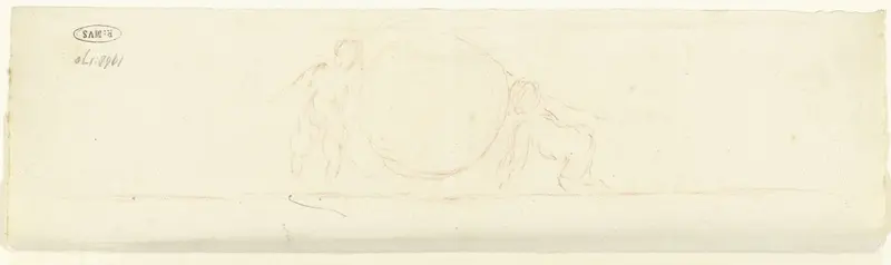 Putti aan weerszijden van een medaillon Wall Art by Dionys van Nijmegen - High-Resolution Digital Print
