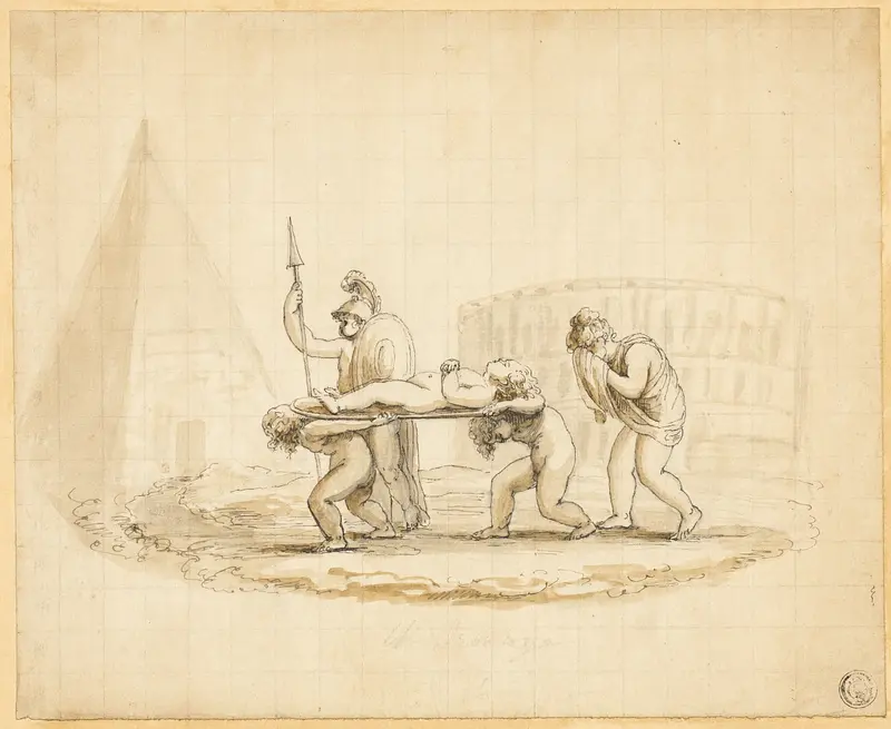 Putti Enacting Roman Funeral Procession Wall Art by Lady Diana Beauclerk - High-Resolution Digital Print