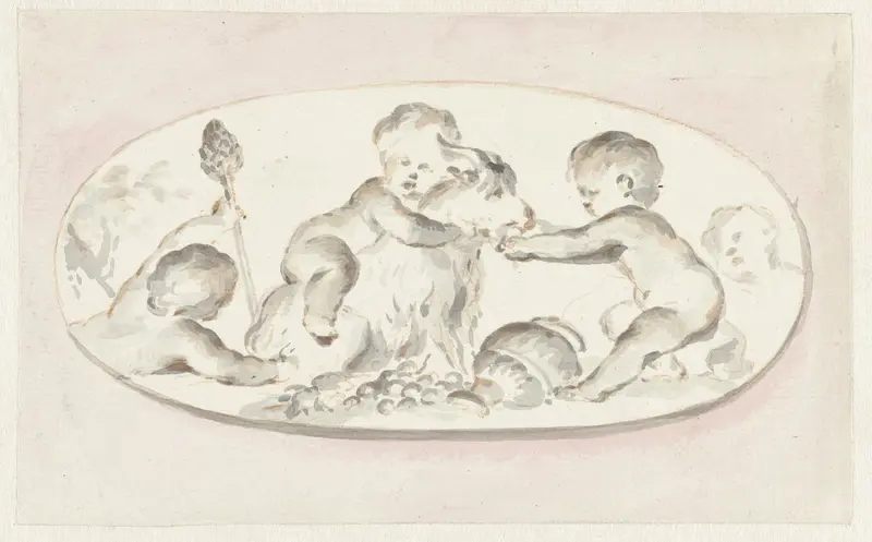 Putti met de attributen van Bacchus Wall Art by Jurriaan Andriessen - High-Resolution Digital Print