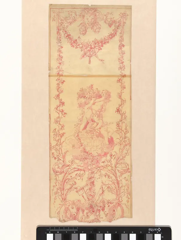 Putti met druiven in omraming van wingerdranken: de herfst (?) Wall Art by anonymous - High-Resolution Digital Print