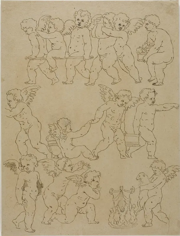 Putti Performing Tasks Wall Art by Unknown artist - High-Resolution Digital Print