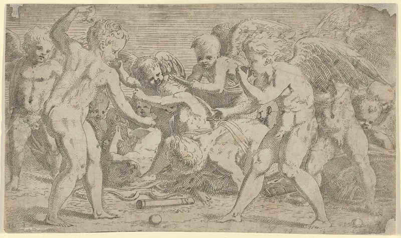 Putti playing