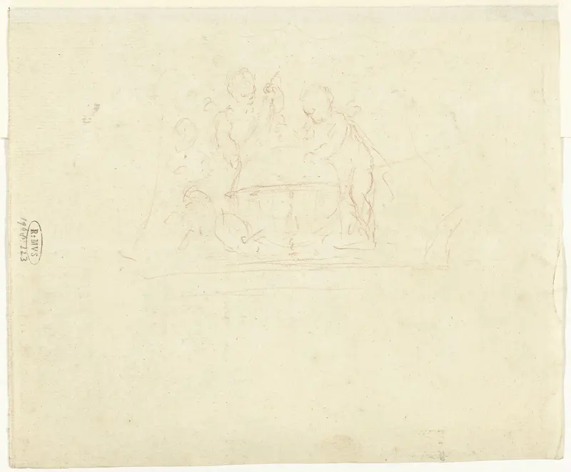 Putti rond een wereldbol Wall Art by Unknown - High-Resolution Digital Print