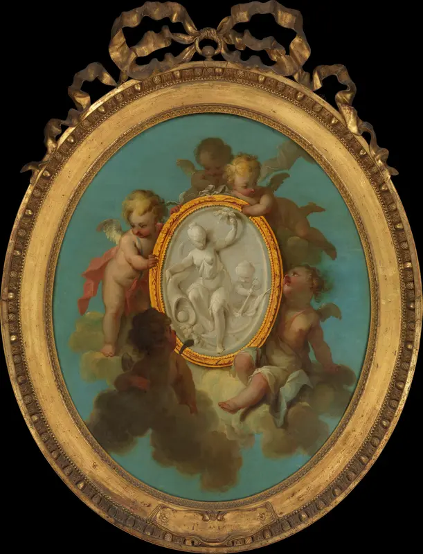 Putti with a Medallion Wall Art by Charles Dominique Joseph Eisen - High-Resolution Digital Print