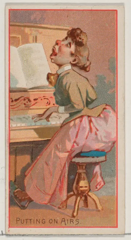 Putting on Airs, from the Jokes series (N87) for Duke brand cigarettes Wall Art by W. Duke, Sons & Co. - High-Resolution Digital Print