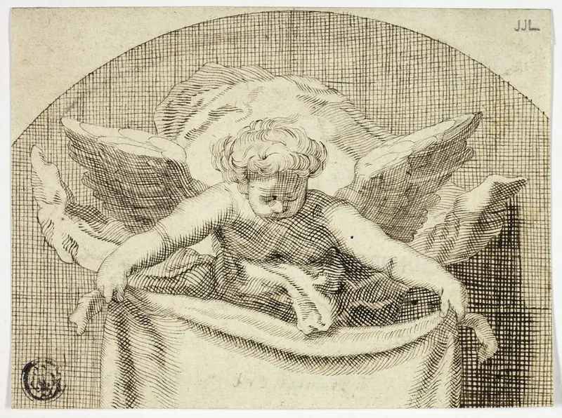 Putto Holding Sudarium Wall Art by Cornelis Bloemaert - High-Resolution Digital Print