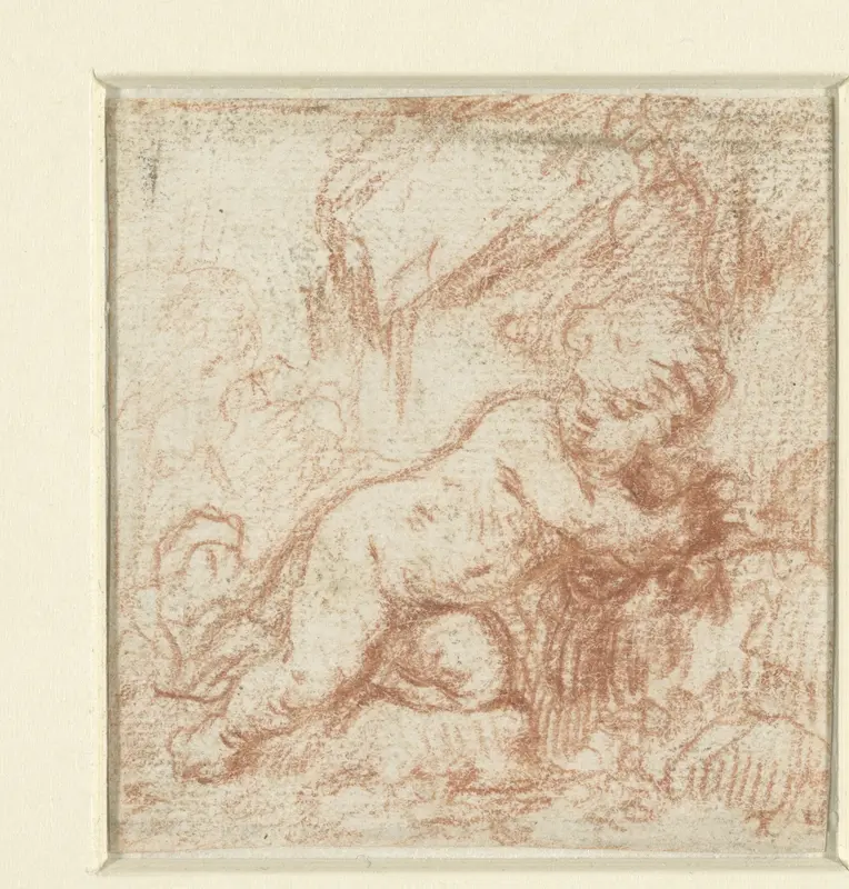 Putto in landschap Wall Art by anonymous - High-Resolution Digital Print