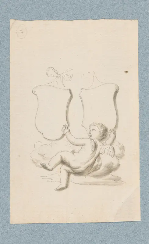 Putto met wapenschilden (in doos met 43 tekeningen) Wall Art by Louis Fabritius Dubourg - High-Resolution Digital Print