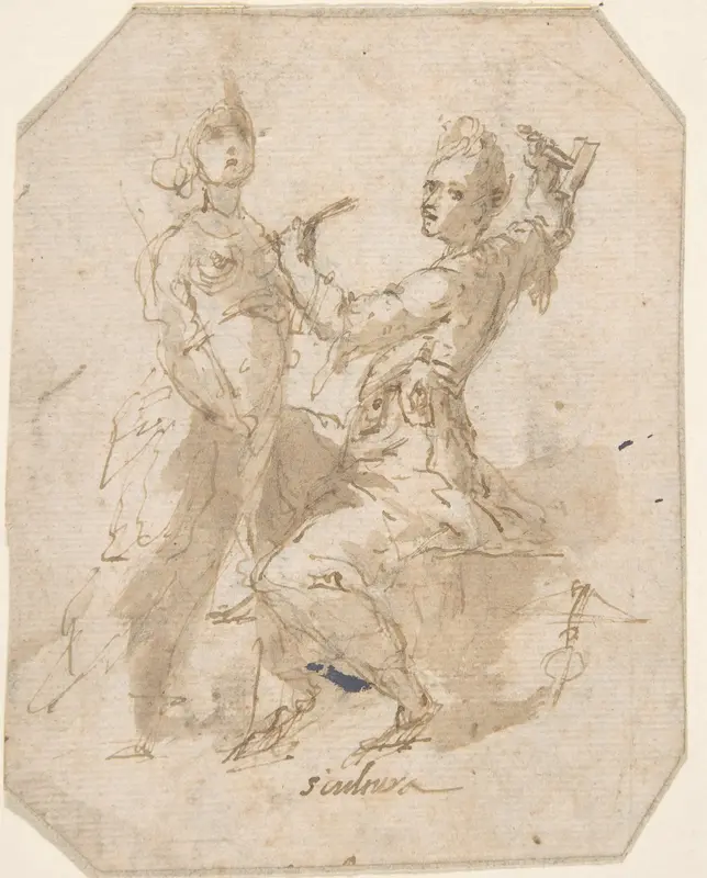 Pygmalion and Galatea Wall Art by Anonymous, Spanish, School of Seville, 17th century - High-Resolution Digital Print