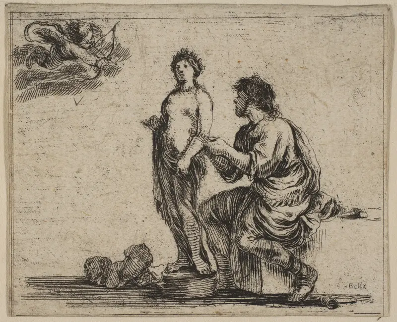 Pygmalion, from 'Game of Mythology' (Jeu de la Mythologie) Wall Art by Stefano della Bella - High-Resolution Digital Print
