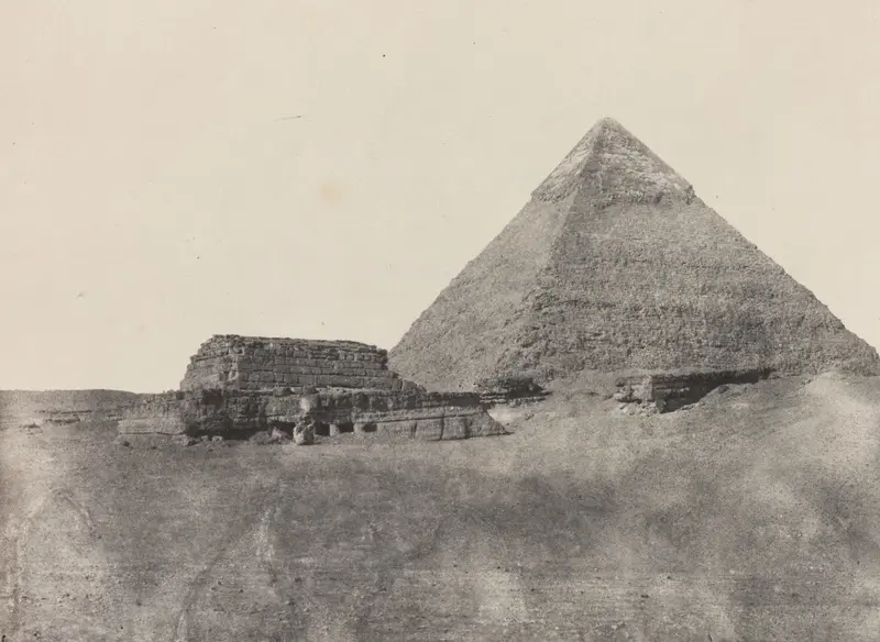 Pyramide de Chéphren, Egypte Moyenne, plate 10 from the album "Egypte, Nubie, Palestine et Syrie" (1852)