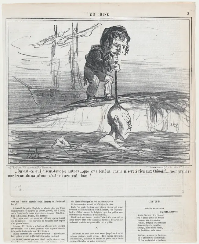 Qu-est-ce qui disent donc les autres..., from En Chine, published in Le Charivari, December 20, 1858 Wall Art by Honoré Daumier - High-Resolution Digital Print