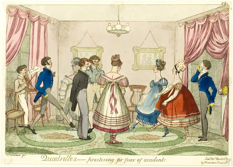 Quadrilles - Practising for Fear of Accidents Wall Art by Isaac Robert Cruikshank - High-Resolution Digital Print