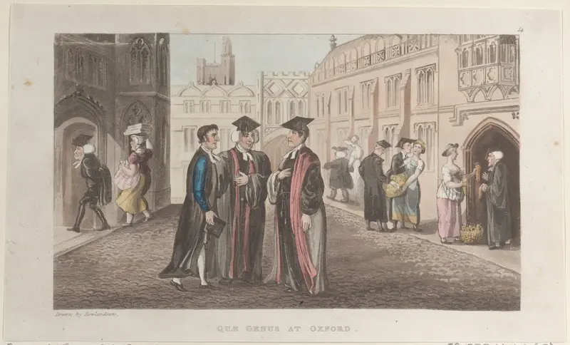 Quae Genus at Oxford Wall Art by Thomas Rowlandson - High-Resolution Digital Print