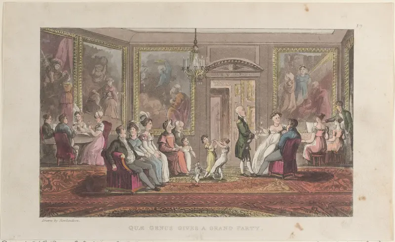 Quae Genus Gives a Grand Party Wall Art by Thomas Rowlandson - High-Resolution Digital Print