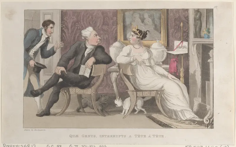 Quae Genus, Interrupts a Tête à Tête Wall Art by Thomas Rowlandson - High-Resolution Digital Print