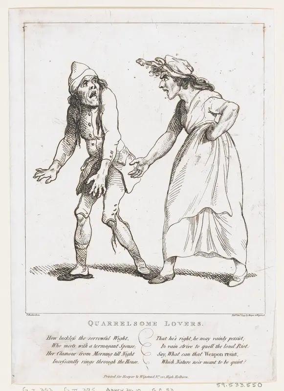 Quarrelsome Lovers Wall Art by Thomas Rowlandson - High-Resolution Digital Print