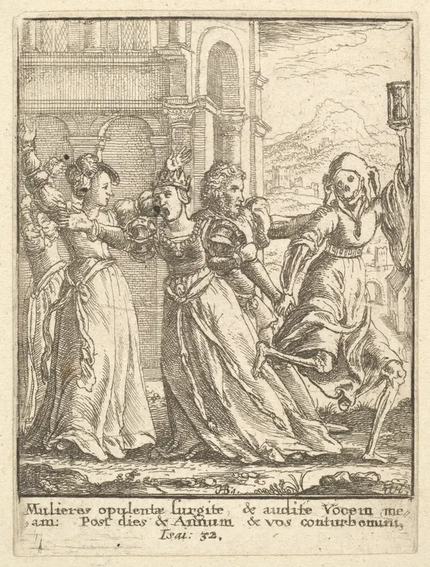 Queen, from "Dance of Death" Wall Art by Wenceslaus Hollar - High-Resolution Digital Print
