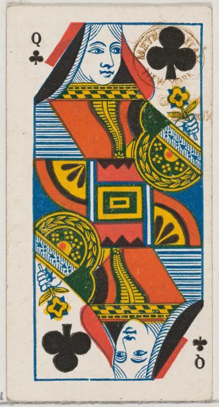 Queen of Clubs (black), from the Playing Cards series (N84) for Duke brand cigarettes Wall Art by W. Duke, Sons & Co. - High-Resolution Digital Print