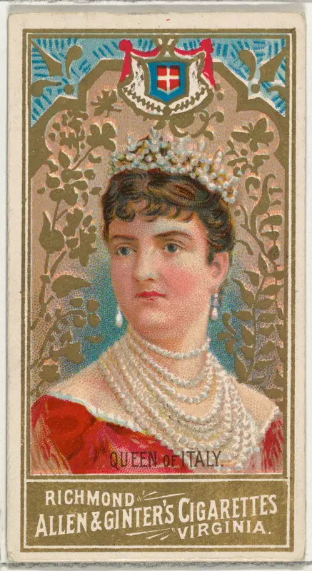 Queen of Italy, from World's Sovereigns series (N34) for Allen & Ginter Cigarettes Wall Art by Allen & Ginter - High-Resolution Digital Print