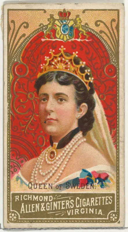 Queen of Sweden, from World's Sovereigns series (N34) for Allen & Ginter Cigarettes Wall Art by Allen & Ginter - High-Resolution Digital Print