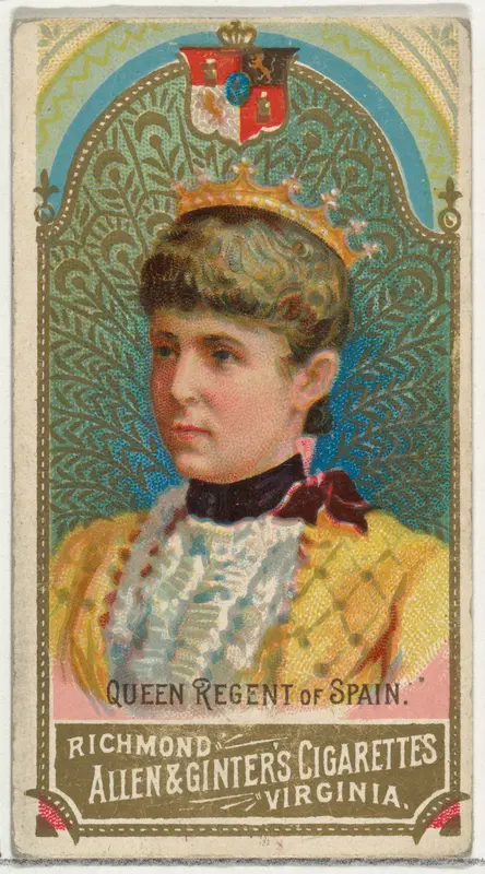 Queen Regent of Spain, from World's Sovereigns series (N34) for Allen & Ginter Cigarettes Wall Art by Allen & Ginter - High-Resolution Digital Print