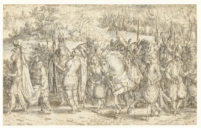 Quintus Fabius Maximus gaat te voet zijn zoon tegemoet Wall Art by David Vinckboons - High-Resolution Digital Print