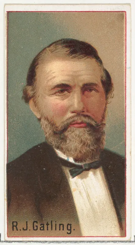 R. J. Gatling, printer's sample for the World's Inventors souvenir album (A25) for Allen & Ginter Cigarettes by Allen & Ginter - High-Resolution Digital Print