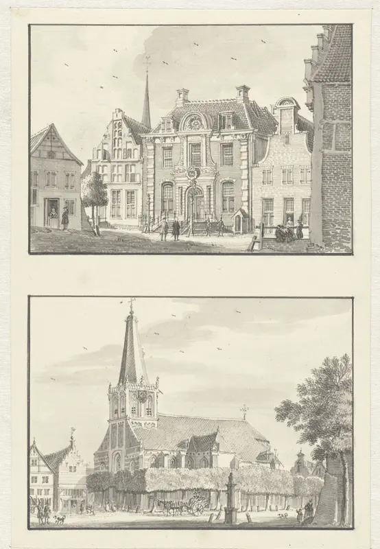 Raadhuis en kerk in Doetinchem Wall Art by Jan de Beijer - High-Resolution Digital Print