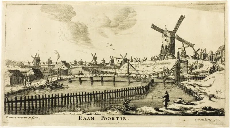 Raam Gate, from The Eight City Gates of Amsterdam Wall Art by Reinier Nooms, called Zeeman - High-Resolution Digital Print