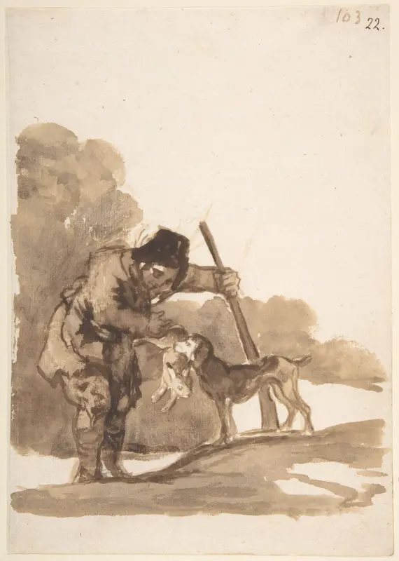 Rabbit hunter with a Retriever; folio 103 from the "Images of Spain" Album (F)
