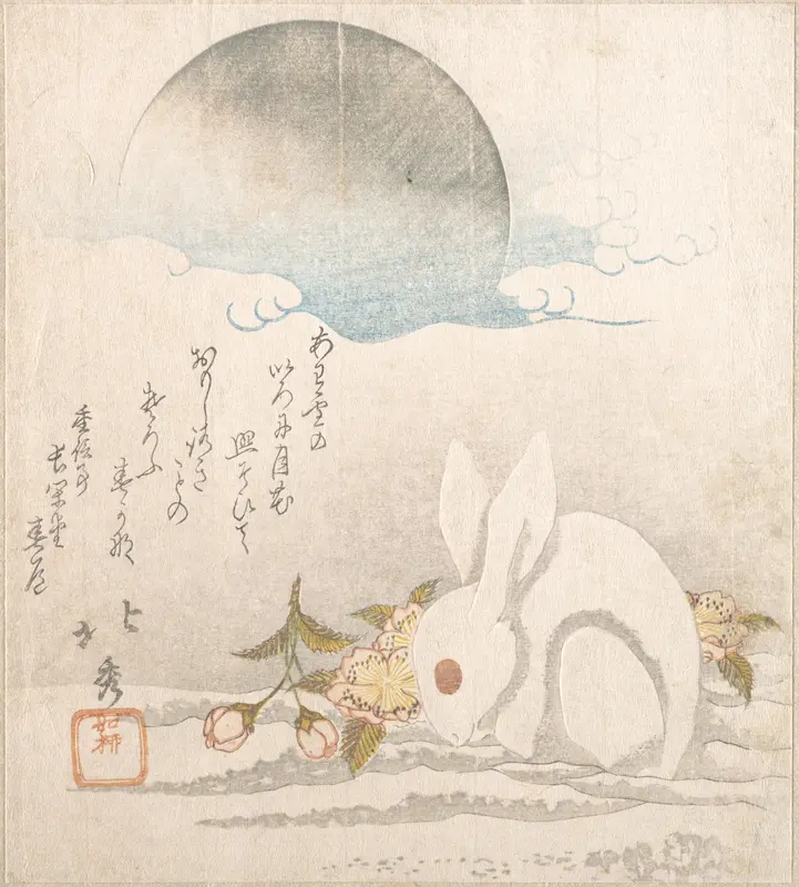 Rabbit in the Snow beneath the Moon 月下の兎