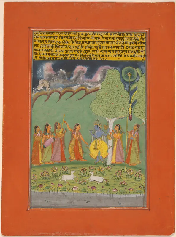 Rag Megh Malar, page from a Garland of Musical Ragas (Ragamala) Set Wall Art by Unknown - High-Resolution Digital Print