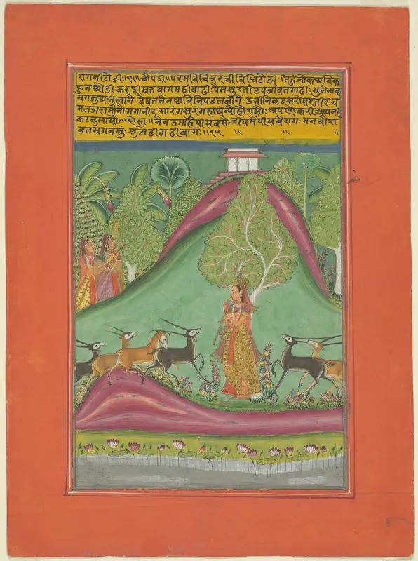 Ragini Todi, Page from a Jaipur Ragamala Set Wall Art by Unknown - High-Resolution Digital Print