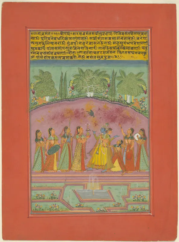 Ragini Vasanta, Page from a Jaipur Ragamala Set Wall Art by Unknown - High-Resolution Digital Print