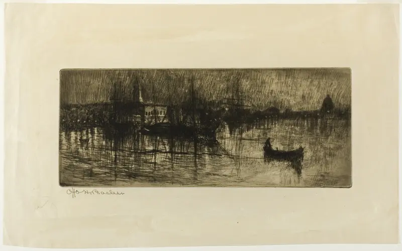 Rainy Night Wall Art by Otto Henry Bacher - High-Resolution Digital Print