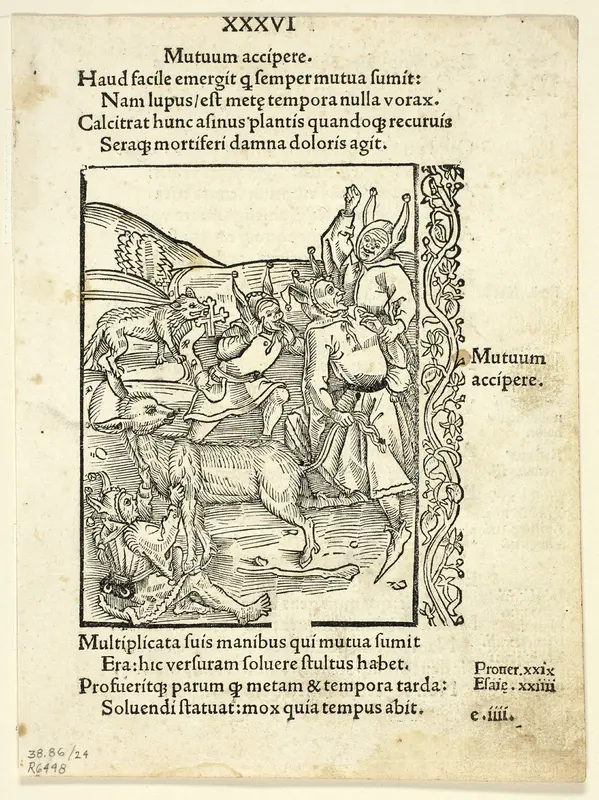Raising Loans from Navis Stultifera (Ship of Fools), Plate 24 from Woodcuts from Books of the 15th Century Wall Art by Master of the Bergmann Press - High-Resolution Digital Print