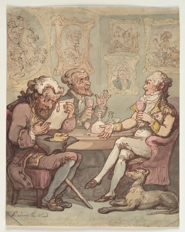 Raising the Wind Wall Art by Thomas Rowlandson - High-Resolution Digital Print