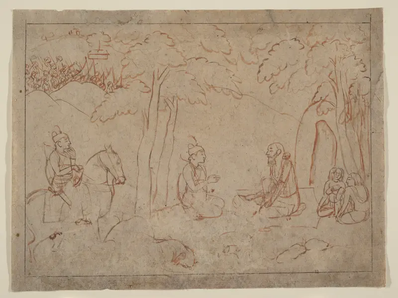 Rama and Lakshmana Visit the Hermitage of an Ascetic Wall Art by Nainsukh - High-Resolution Digital Print