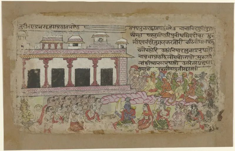 Rama en Sita met apenleger voor paleis Wall Art by anonymous - High-Resolution Digital Print