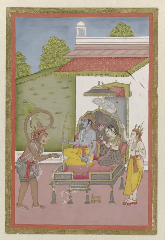 Rama en Sita op een troon Wall Art by anonymous - High-Resolution Digital Print