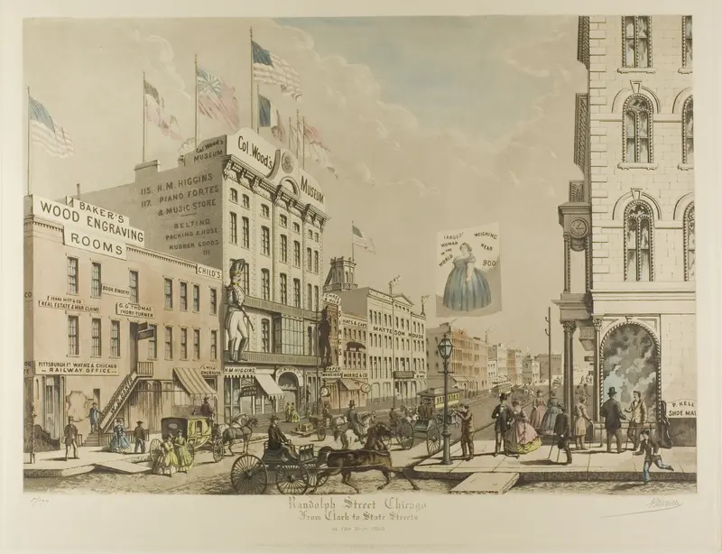 Randolph Street, Chicago, from Clark to State Streets in the Year 1865