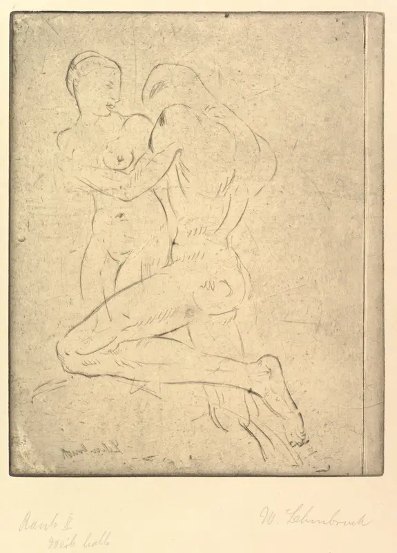 Rape II (Raub II, Weib halb) Wall Art by Wilhelm Lehmbruck - High-Resolution Digital Print