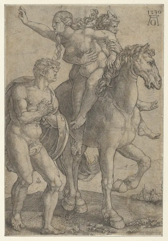 Rape of a Woman by a Satyr Wall Art by Heinrich Aldegrever - High-Resolution Digital Print