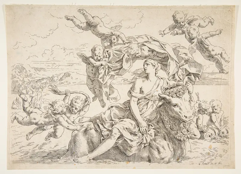 Rape of Europa Wall Art by Simone Cantarini - High-Resolution Digital Print
