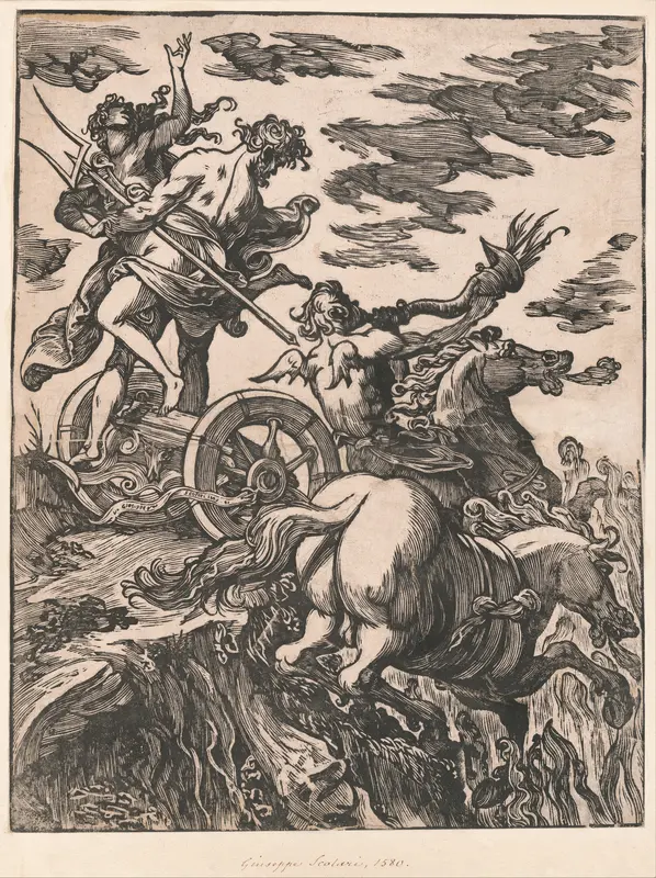 Rape of Persephone with Pluto on horseback at right Wall Art by Giuseppe Scolari - High-Resolution Digital Print