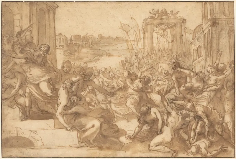 Rape of the Sabines Wall Art by Hans Rottenhammer I - High-Resolution Digital Print