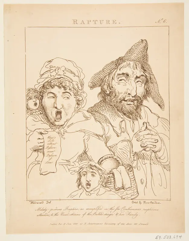 Rapture (Le Brun Travested, or Caricatures of the Passions) Wall Art by Thomas Rowlandson - High-Resolution Digital Print