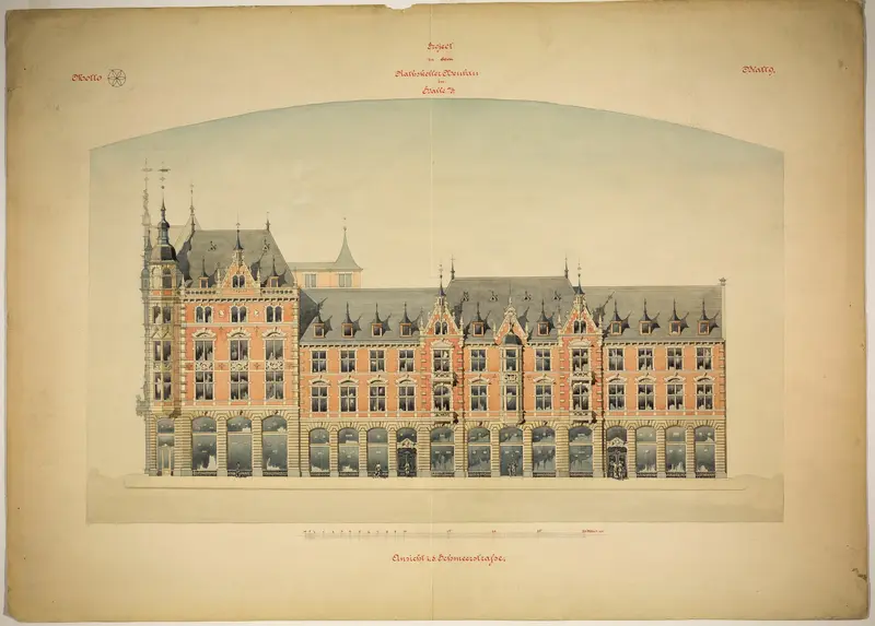 Rathskeller Neubau, Halle (Saale), Saxony-Anhalt, Germany, Elevation Wall Art by Peter Joseph Weber - High-Resolution Digital Print