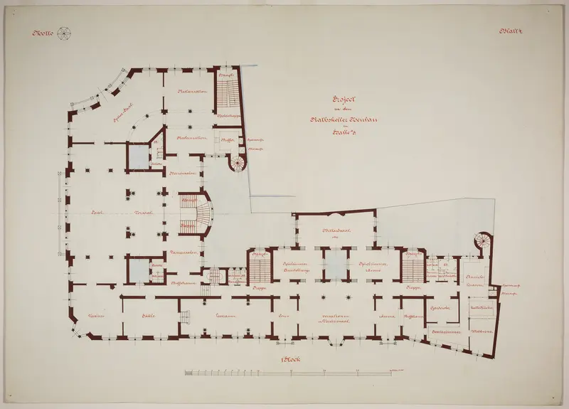 Rathskeller Neubau, Halle (Saale), Saxony-Anhalt, Germany, First Floor Plan Wall Art by Peter Joseph Weber - High-Resolution Digital Print